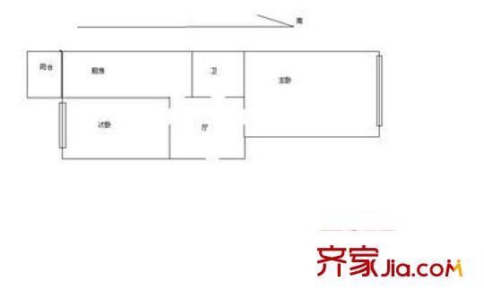 嵩山小區(qū) 2室 戶型圖