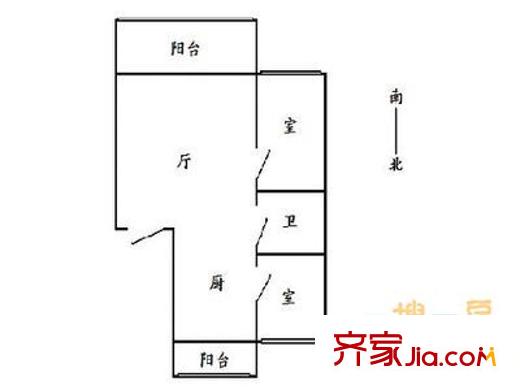 嵩山小區(qū) 2室 戶型圖