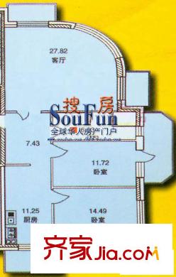 金博花園戶型圖戶型圖 2室1廳1衛(wèi)1廚