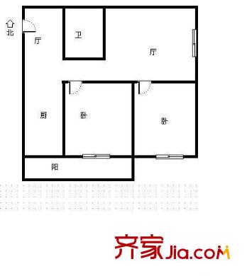 嵩山小區(qū) 2室 戶型圖