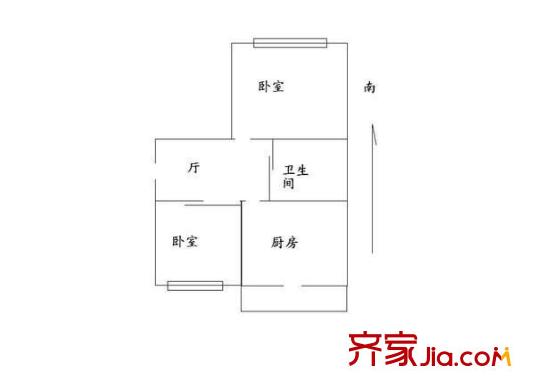 嵩山小區(qū) 2室 戶型圖