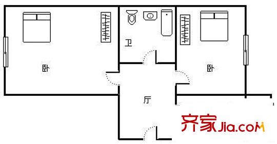 嵩山小區(qū) 2室 戶型圖