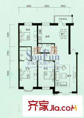 遠(yuǎn)大都市綠洲3室1廳1衛(wèi)1廚