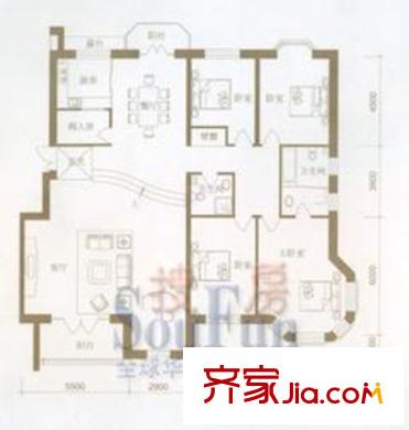 遠(yuǎn)大都市綠洲戶型圖4室2廳2衛(wèi)1廚