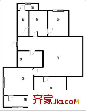 科大小區(qū) 3室 戶型圖