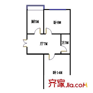 紅旗新區(qū) 2室 戶型圖