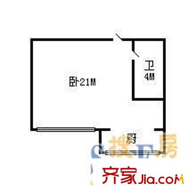 紅旗新區(qū) 1室 戶型圖