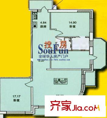 金博花園戶型圖戶型圖 2室2廳1衛(wèi)1廚