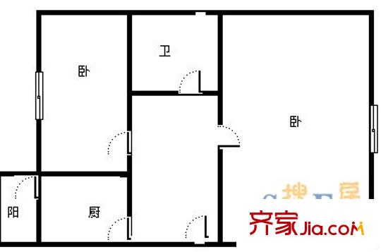 紅旗小區(qū) 2室 戶型圖