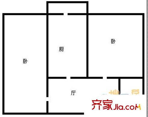 紅旗小區(qū) 2室 戶型圖