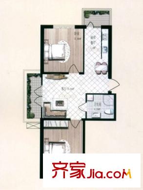 東輝明珠園 2室 戶型圖