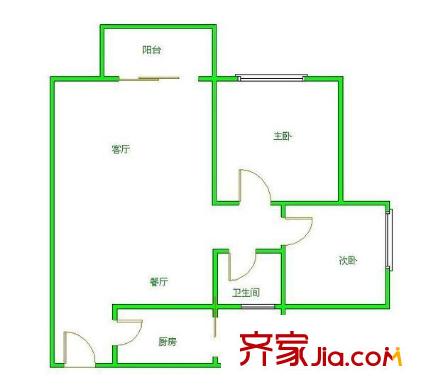 科大小區(qū) 2室 戶型圖