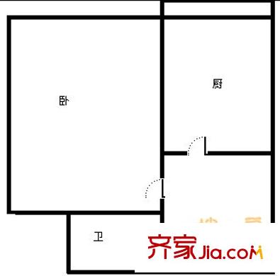 紅旗新區(qū) 1室 戶型圖