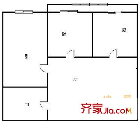 紅旗新區(qū) 2室 戶型圖