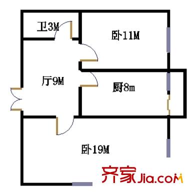 紅旗新區(qū) 2室 戶型圖