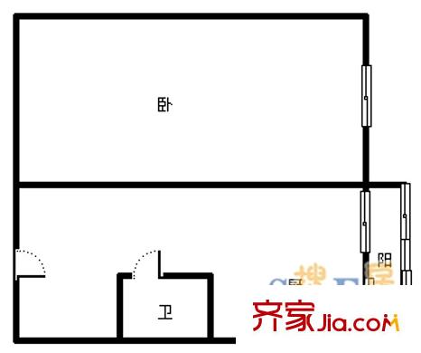 幸福家園 1室 戶型圖