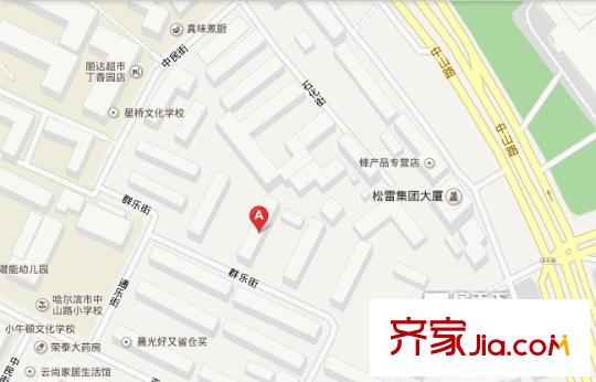 亞麻小區(qū)交通圖哈爾濱  