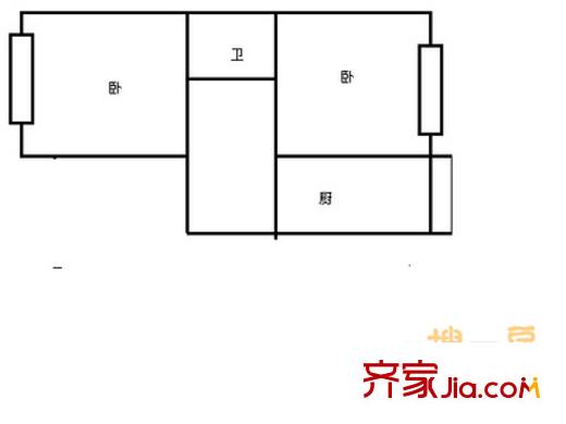 閩江小區(qū) 2室 戶型圖