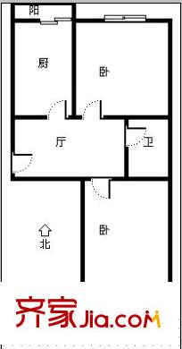閩江小區(qū) 2室 戶型圖