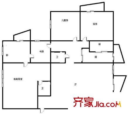 南郡新城 1室 戶型圖