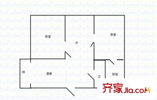 南郡新城 3室 戶型圖