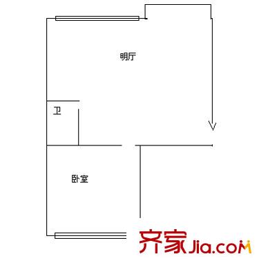 紅旗小區(qū) 1室 戶型圖