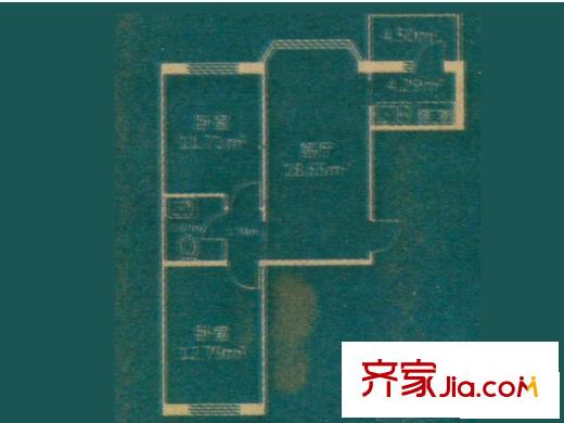 華遠新家園戶型圖戶型 使用面積52.81平方米 2室1廳1衛(wèi)1廚