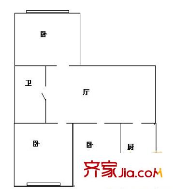 閩江小區(qū) 3室 戶型圖