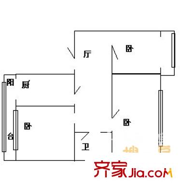 閩江小區(qū) 3室 戶型圖