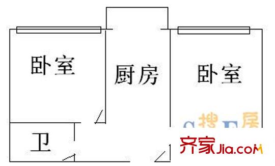 閩江小區(qū) 2室 戶型圖