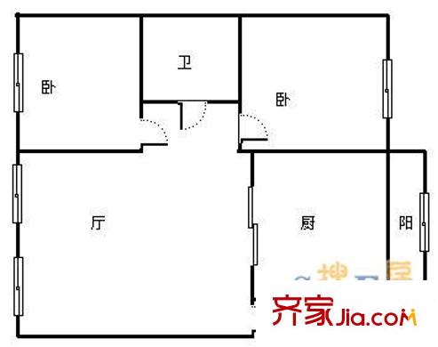 南郡新城 2室 戶型圖