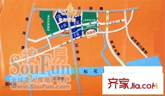 世紀(jì)花園交通圖哈爾濱  