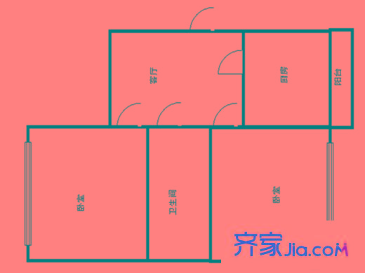 儀興小區(qū) 2室 戶型圖