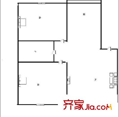 南郡新城 2室 戶型圖