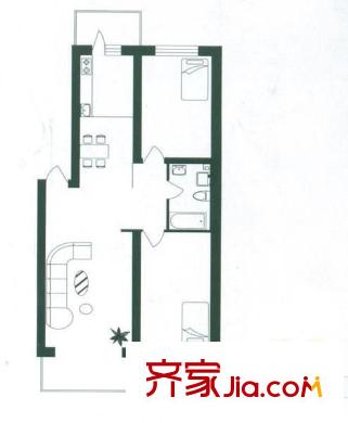 南郡新城 2室 戶型圖