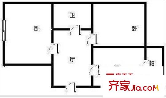 新發(fā)小區(qū) 2室 戶型圖