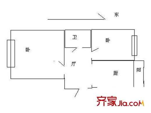 宣西小區(qū) 2室 戶型圖