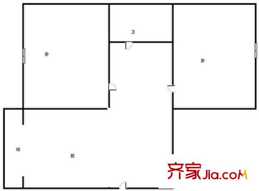 宣西小區(qū) 2室 戶型圖