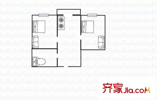 宣西小區(qū) 2室 戶型圖