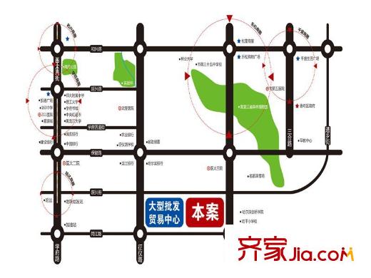 哈南之星交通區(qū)域圖