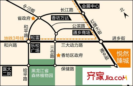 悅?cè)徽槌琼?xiàng)目區(qū)位圖