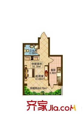 春天故事A戶型 1室1廳1衛(wèi)1廚