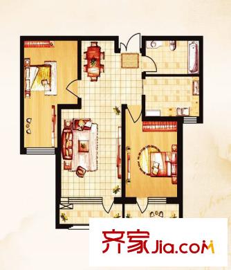 伸馬 托斯卡納G戶型 2室2廳1衛(wèi)1廚