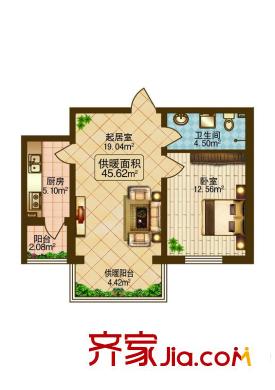 春天故事G戶型 1室1廳1衛(wèi)1廚