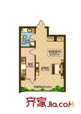 春天故事B戶型 1室1廳1衛(wèi)1廚
