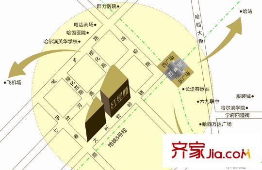 紅星城區(qū)位圖