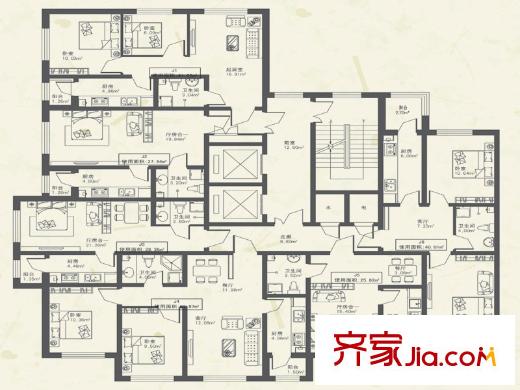 東都公元高層J戶型 1室1廳1衛(wèi)1廚