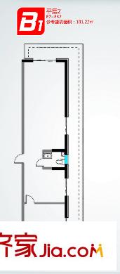 紅軍街1號B1戶型 1室1廳1衛(wèi)1廚