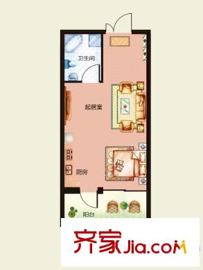 天悅國際M1棟G戶型 1室1衛(wèi)