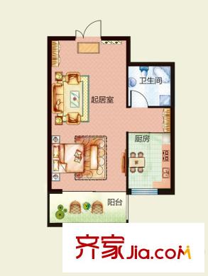 天悅國際M1棟B、C戶型 1室1衛(wèi)1廚